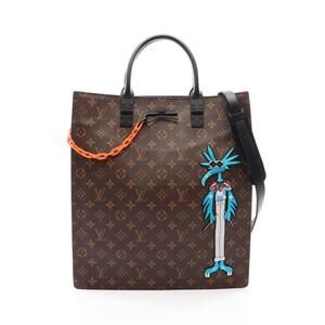 Louis Vuitton Sac Plat LV Friends Monogram Canvas Open Top Tote Bag Brown Blue